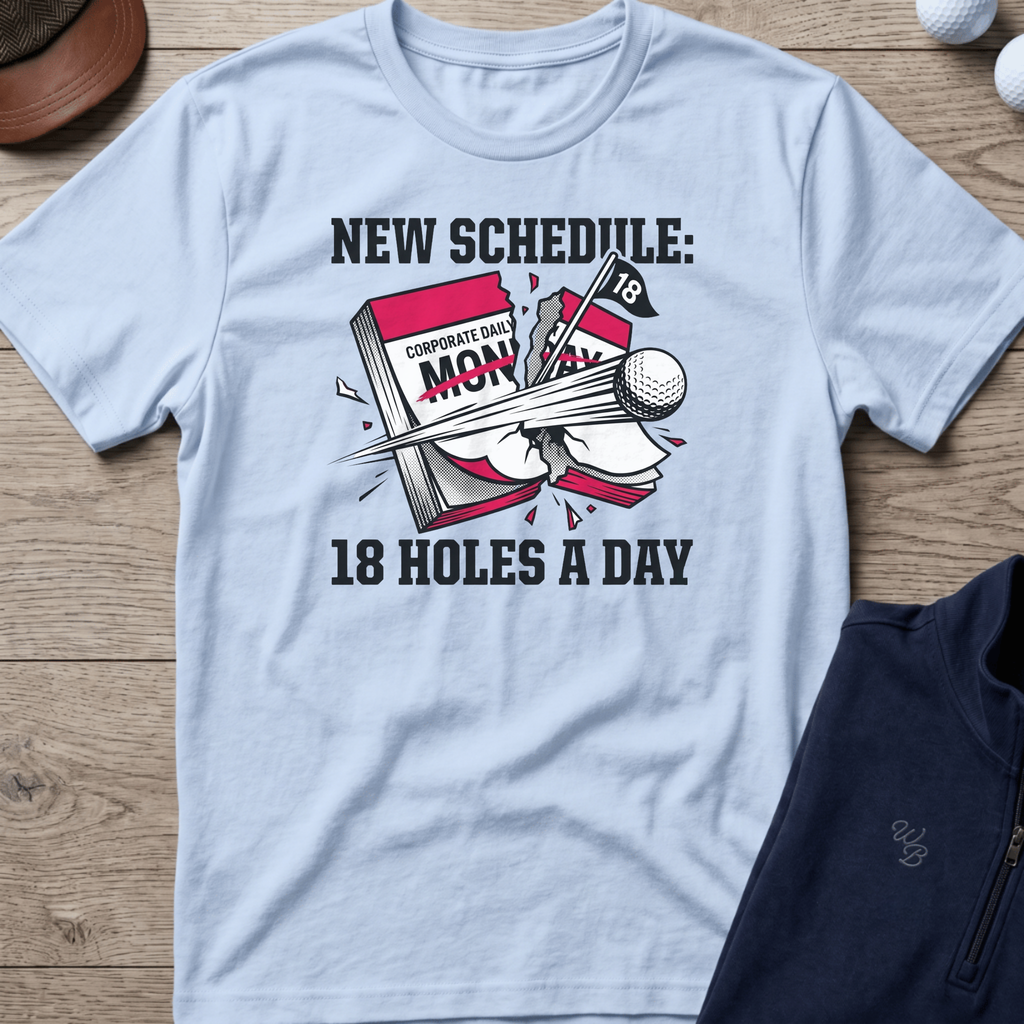 New Schedule — Light Blue t-shirt