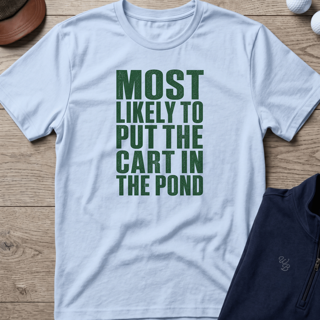 Cart In The Pond — Light Blue t-shirt