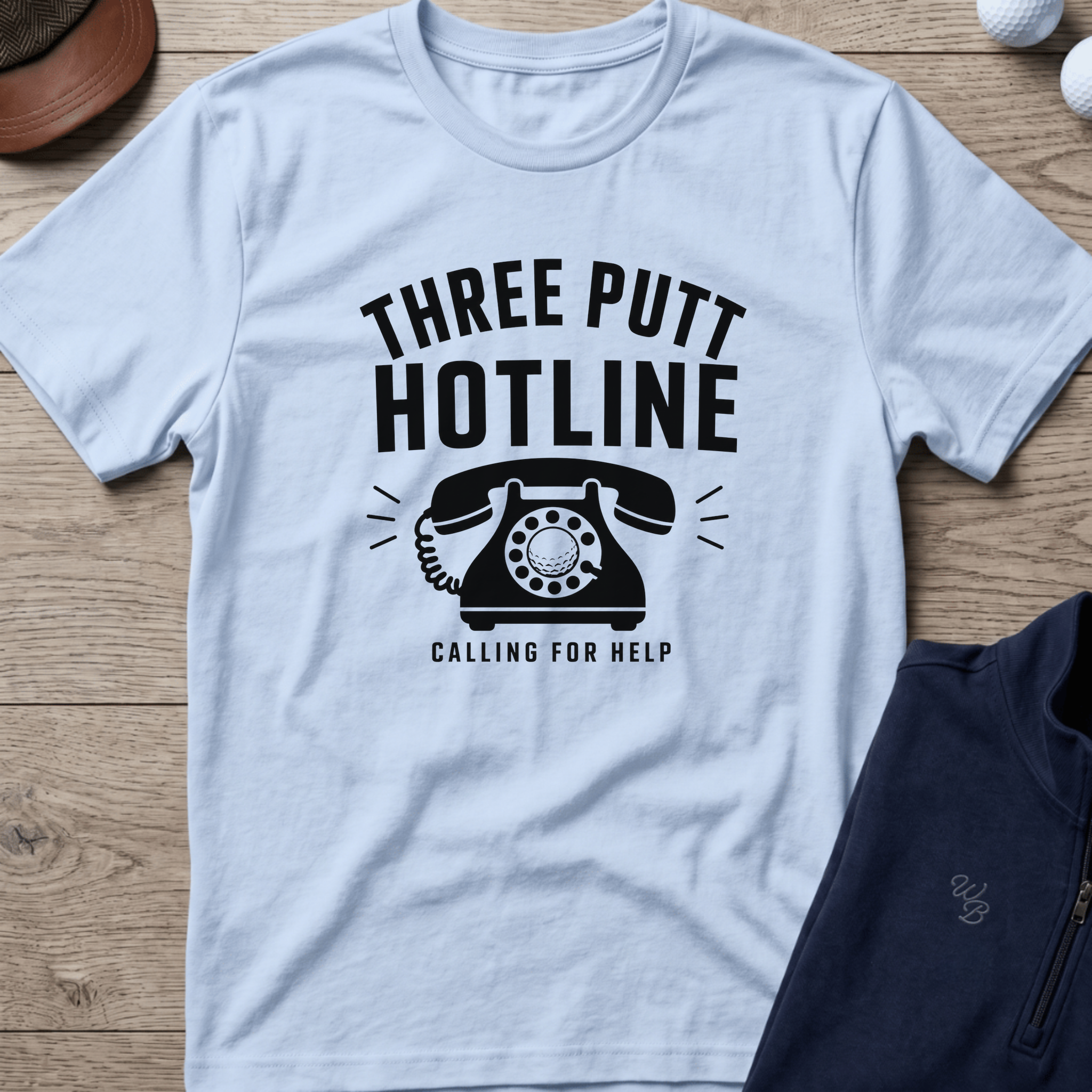 Three Putt Hotline — Light Blue t-shirt