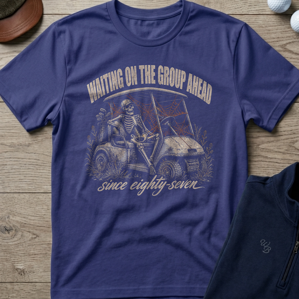 Waiting On The Group Ahead — Metro Blue t-shirt