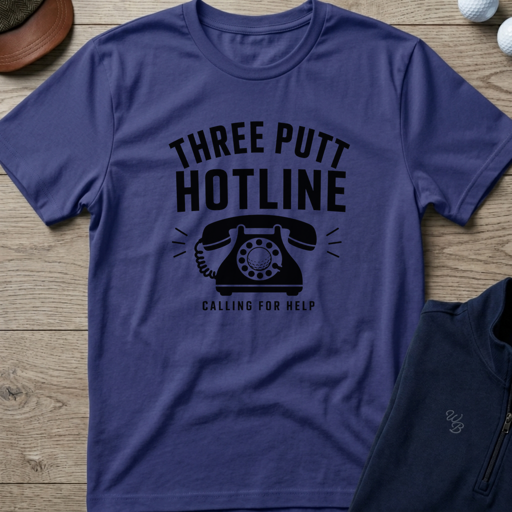 Three Putt Hotline — Metro Blue t-shirt