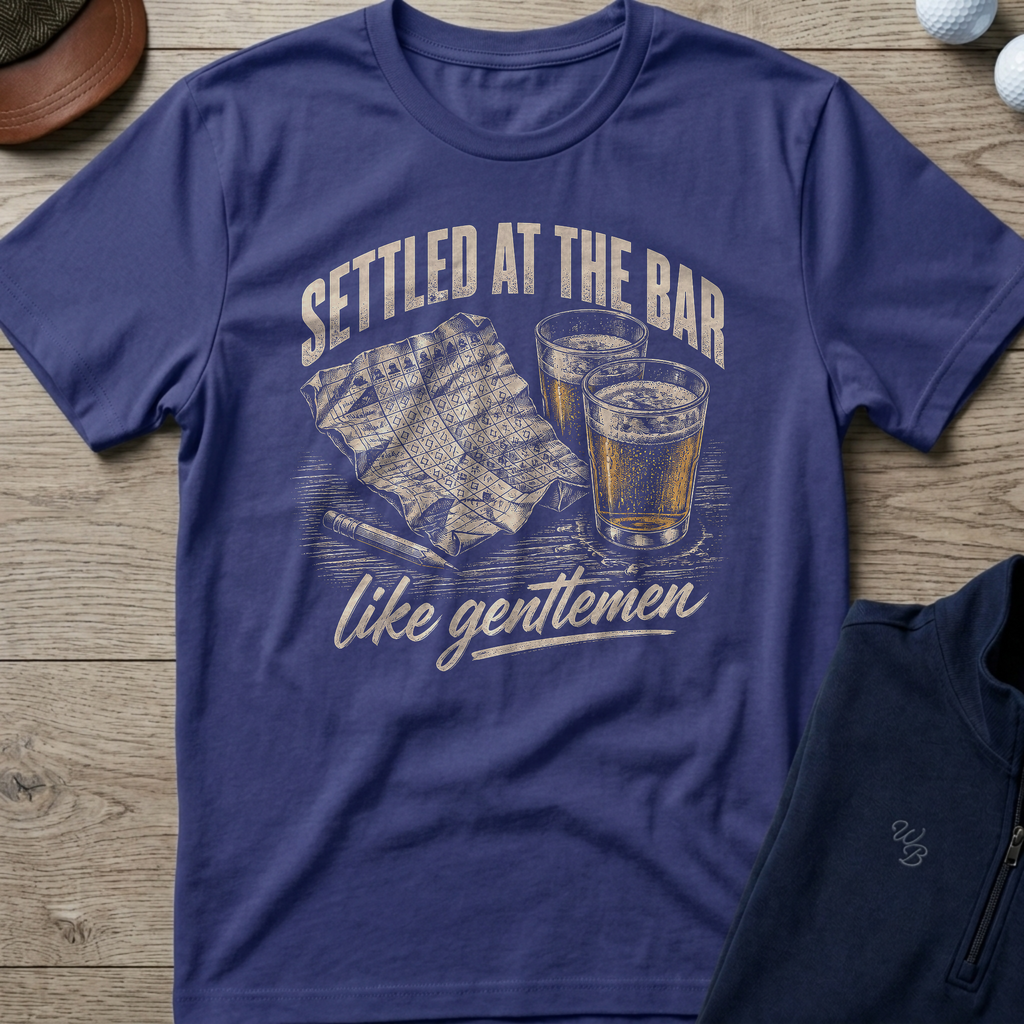 Settled At The Bar — Metro Blue t-shirt