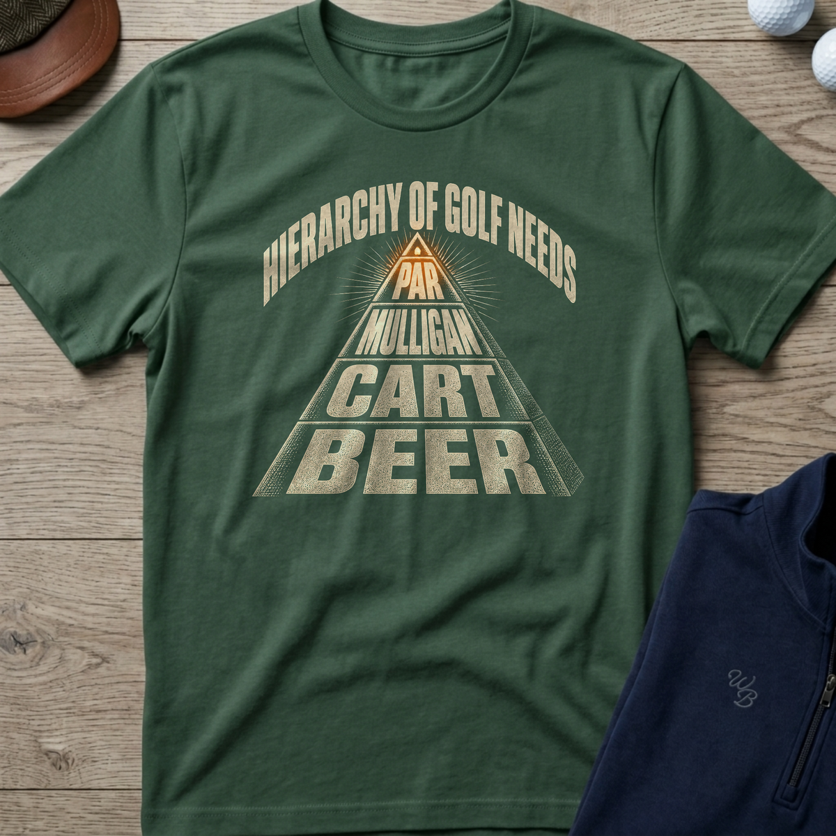 The Golf Pyramid — Military Green t-shirt
