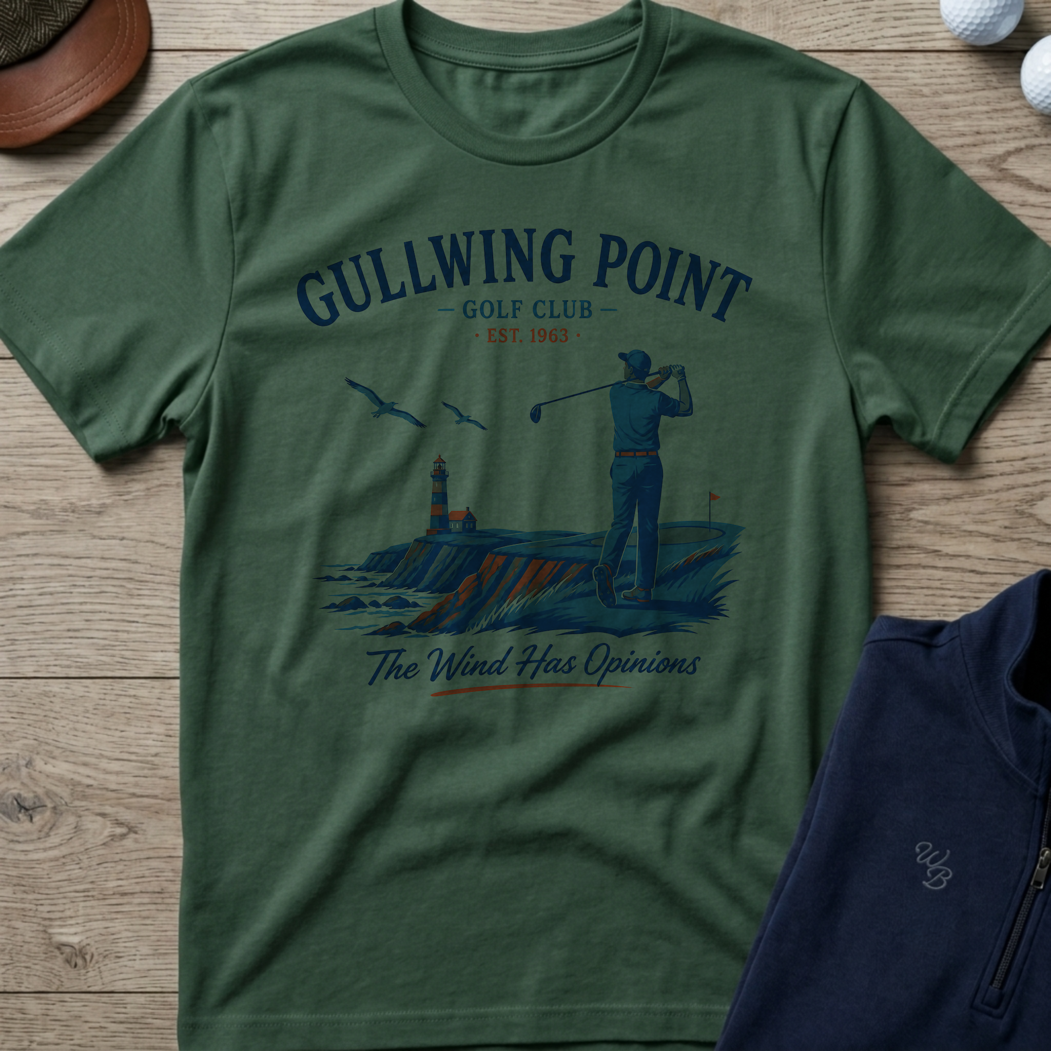 Gullwing Point — Military Green t-shirt