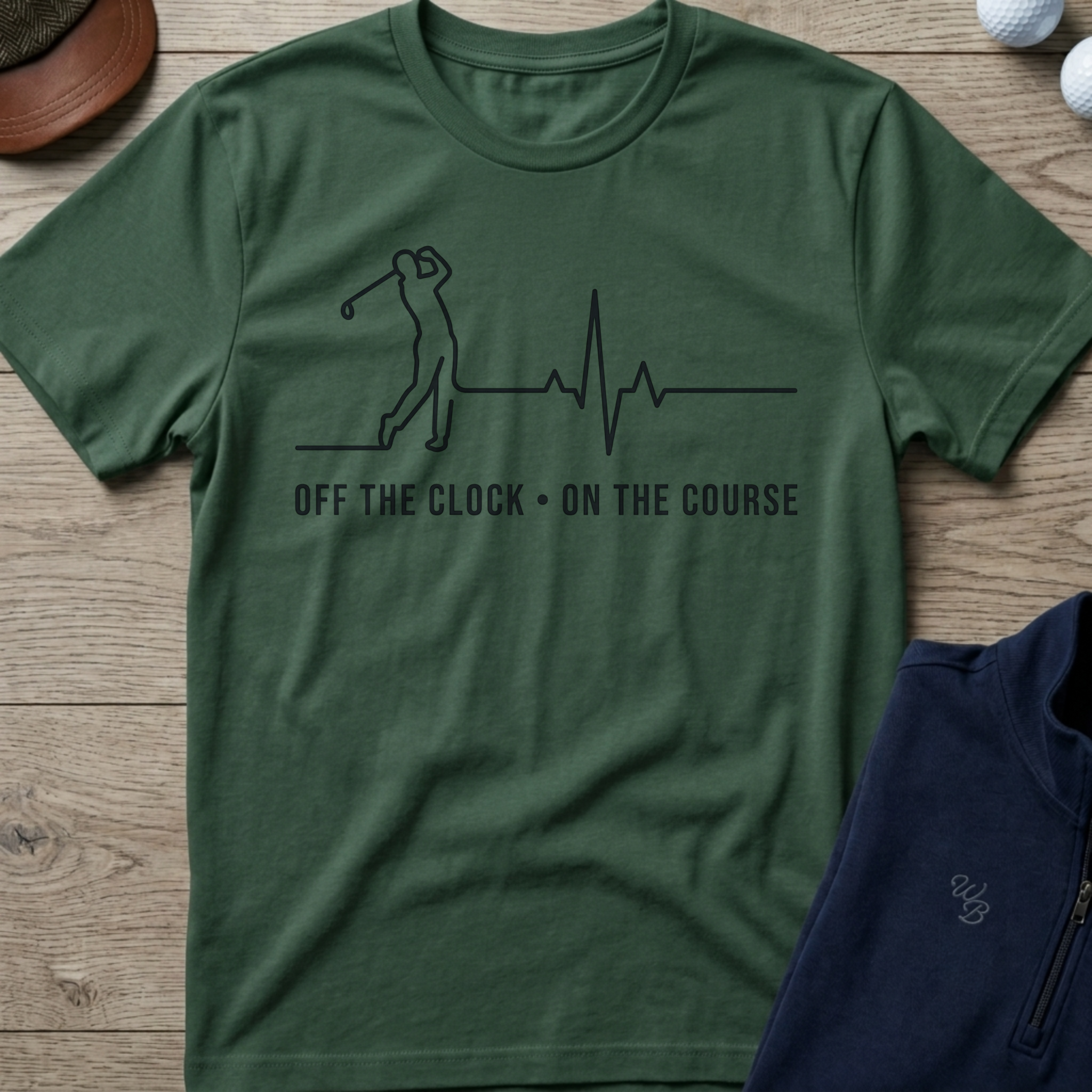 Golf Swing EKG — Military Green t-shirt