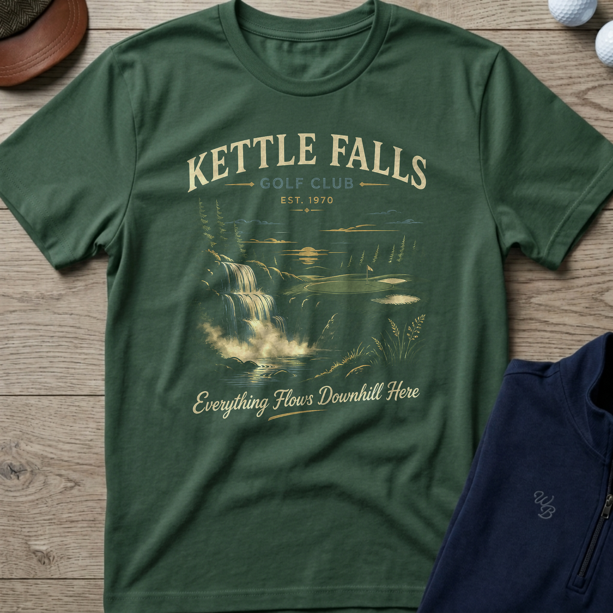 Kettle Falls — Military Green t-shirt