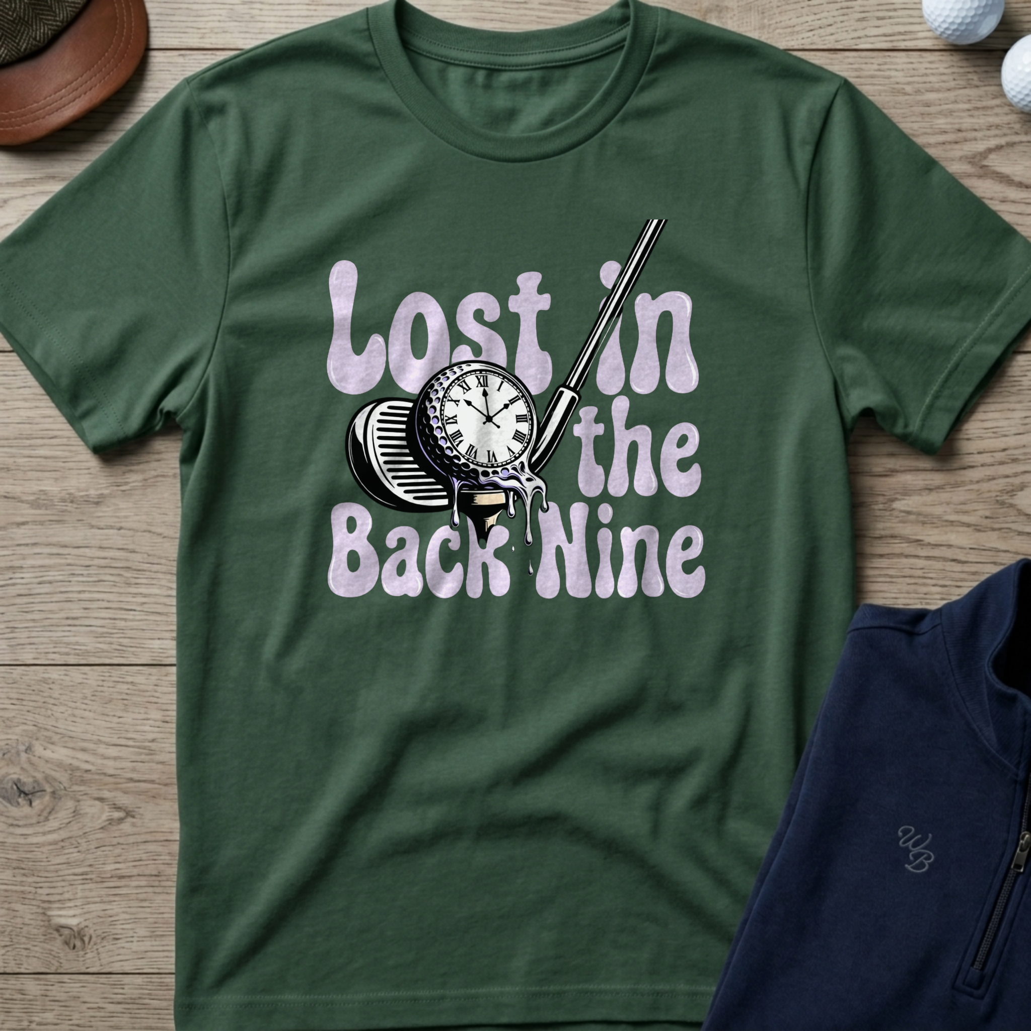 Lost In The Back Nine — Military Green t-shirt