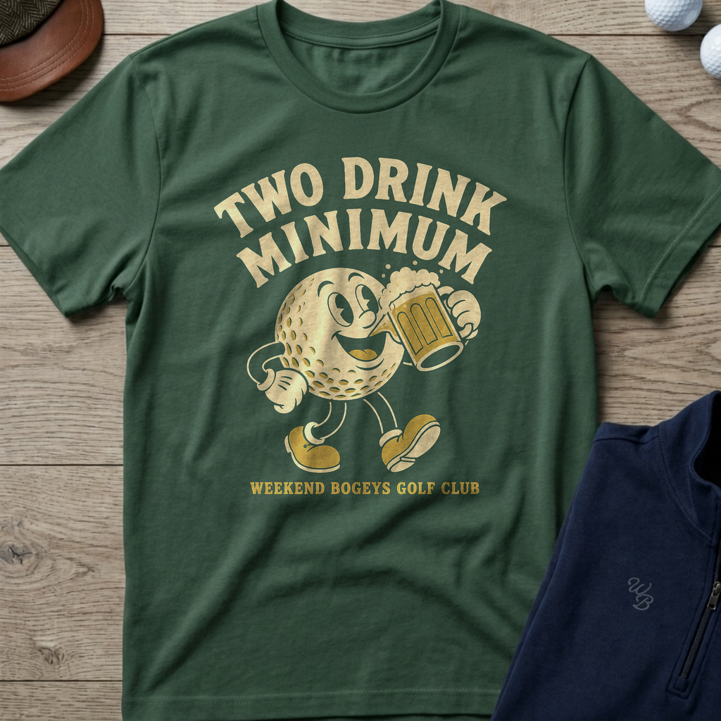 Two Drink Minimum — Military Green t-shirt