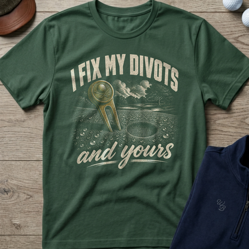 I Fix My Divots — Military Green t-shirt