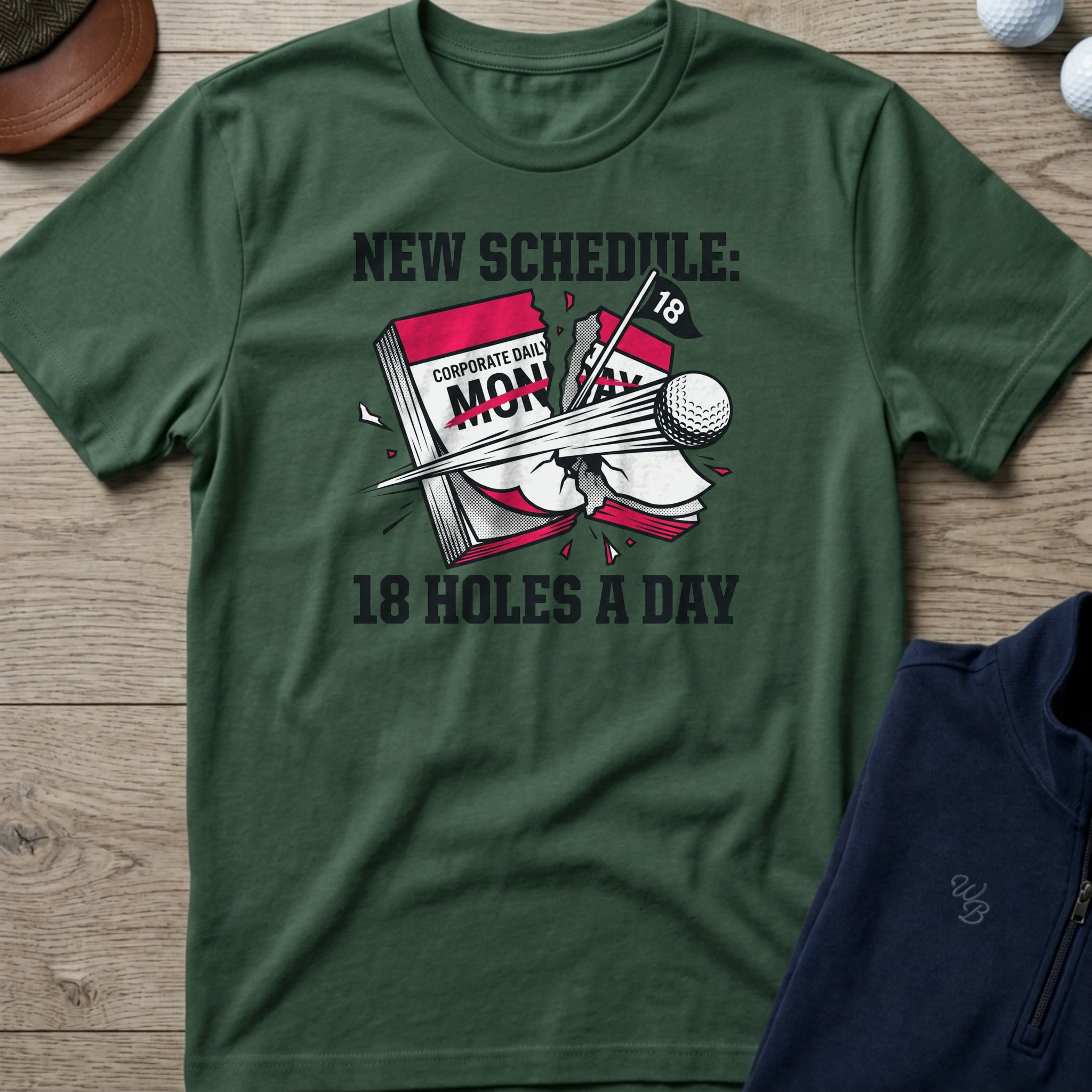 New Schedule — Military Green t-shirt