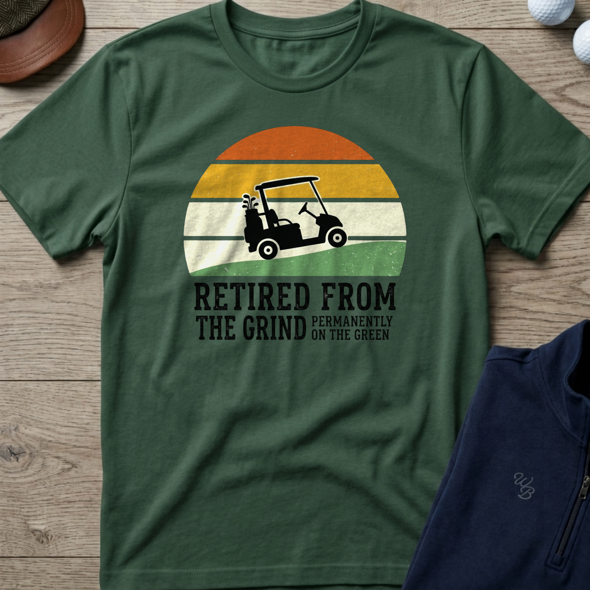 Retired From The Grind — Military Green t-shirt