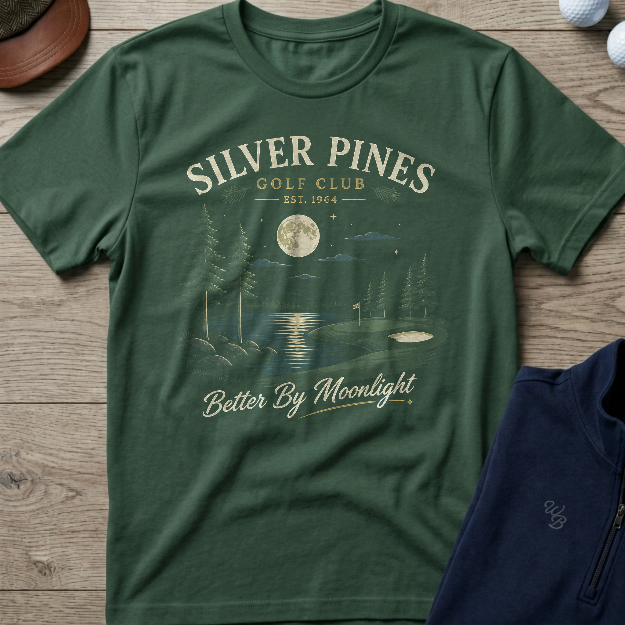 Silver Pines — Military Green t-shirt