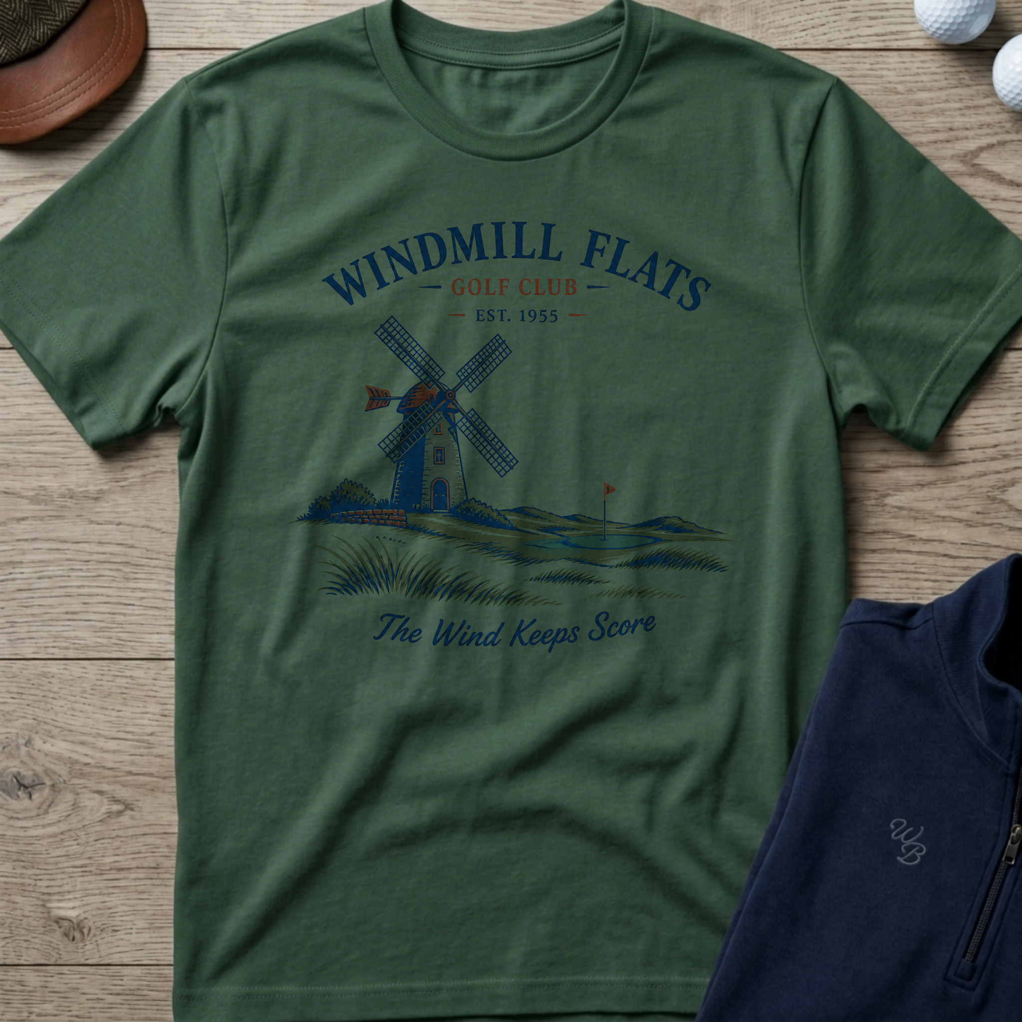 Windmill Flats — Military Green t-shirt