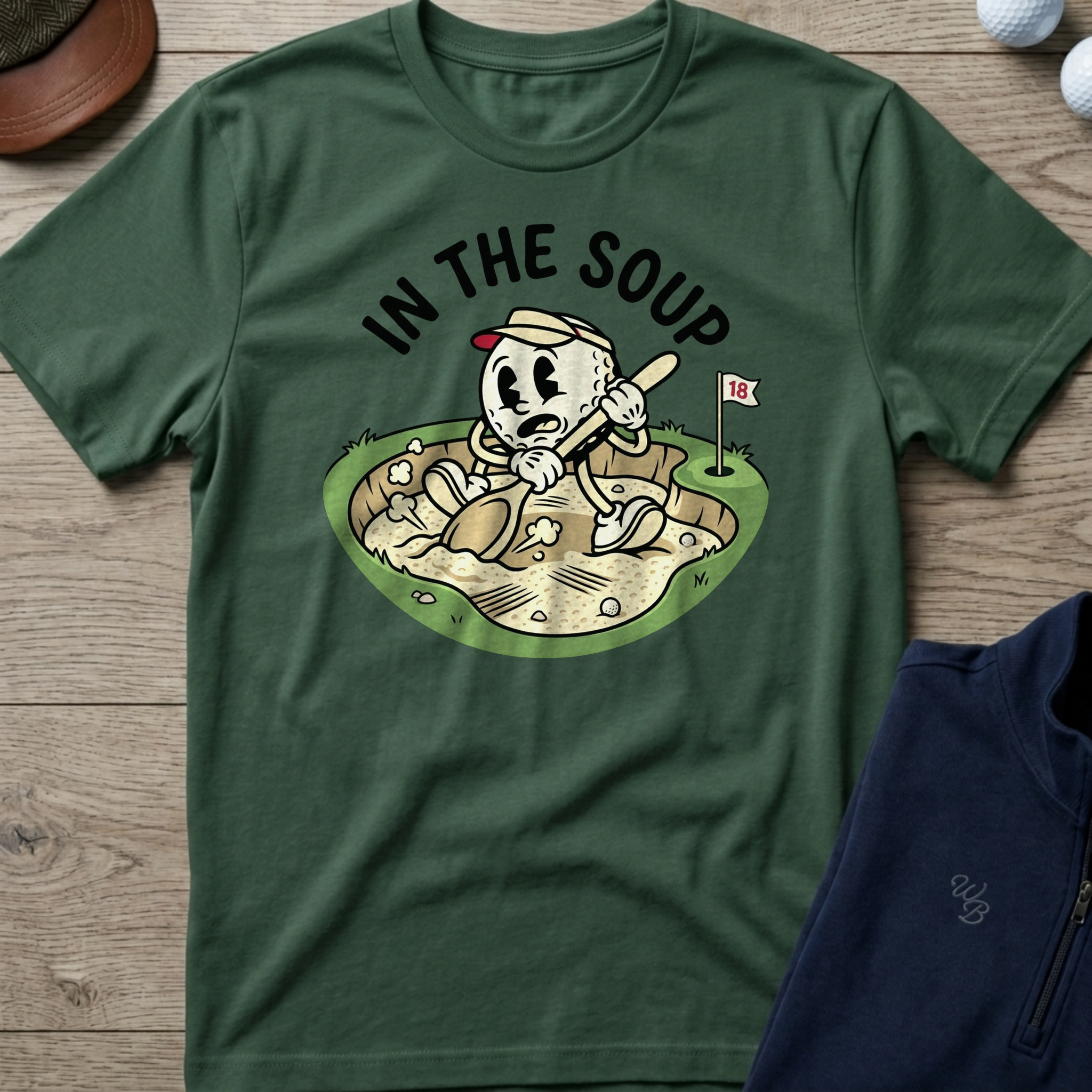 In The Soup — Military Green t-shirt