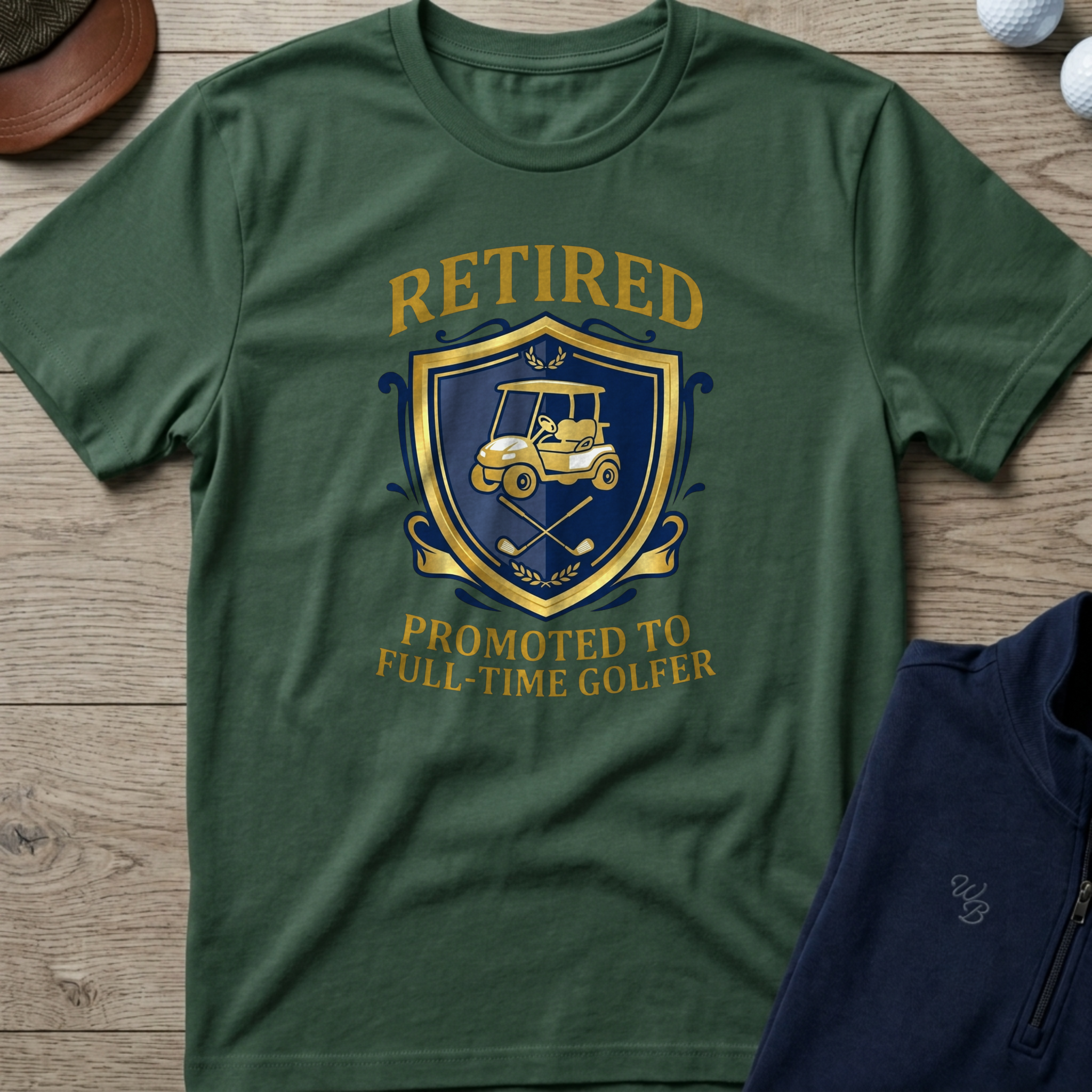 Retired: Promoted To Golfer — Military Green t-shirt