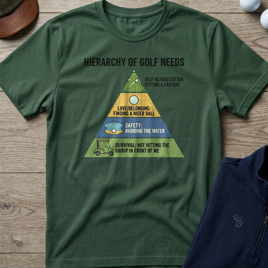 Hierarchy of Golf Needs — Military Green t-shirt