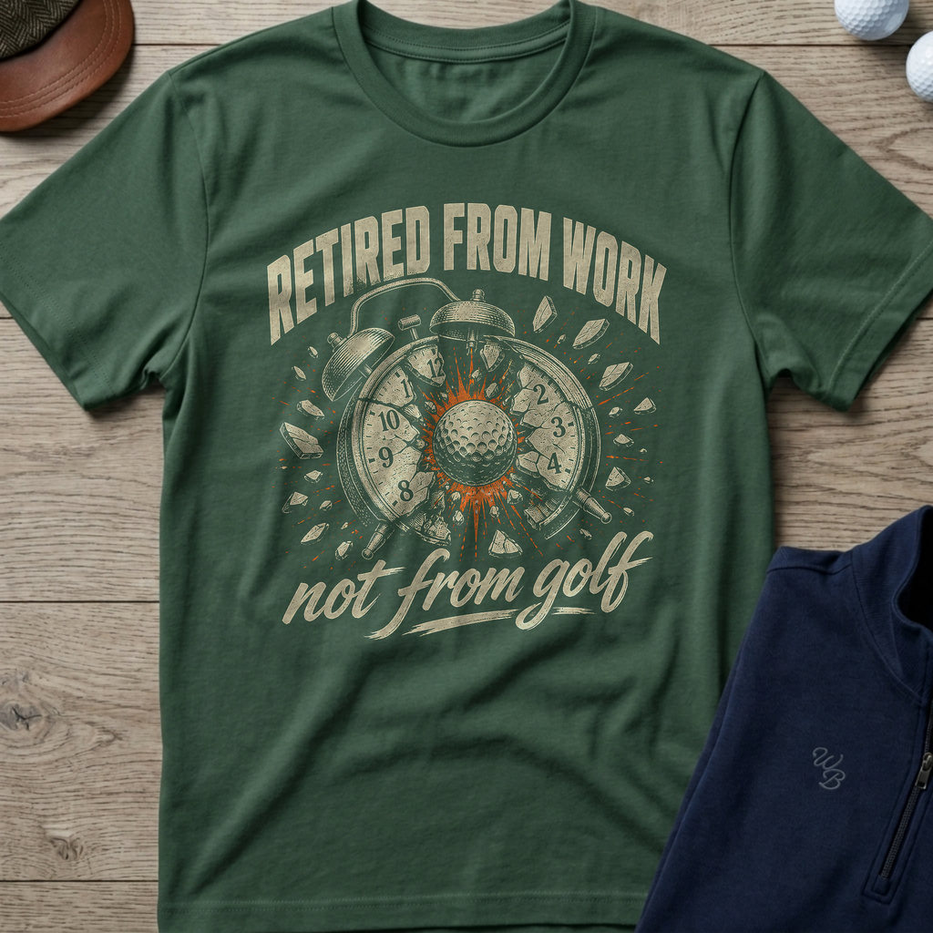 Retired From Work — Military Green t-shirt