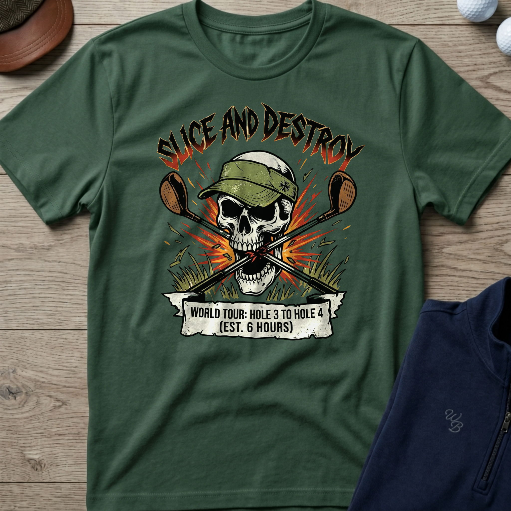 Slice & Destroy — Military Green t-shirt