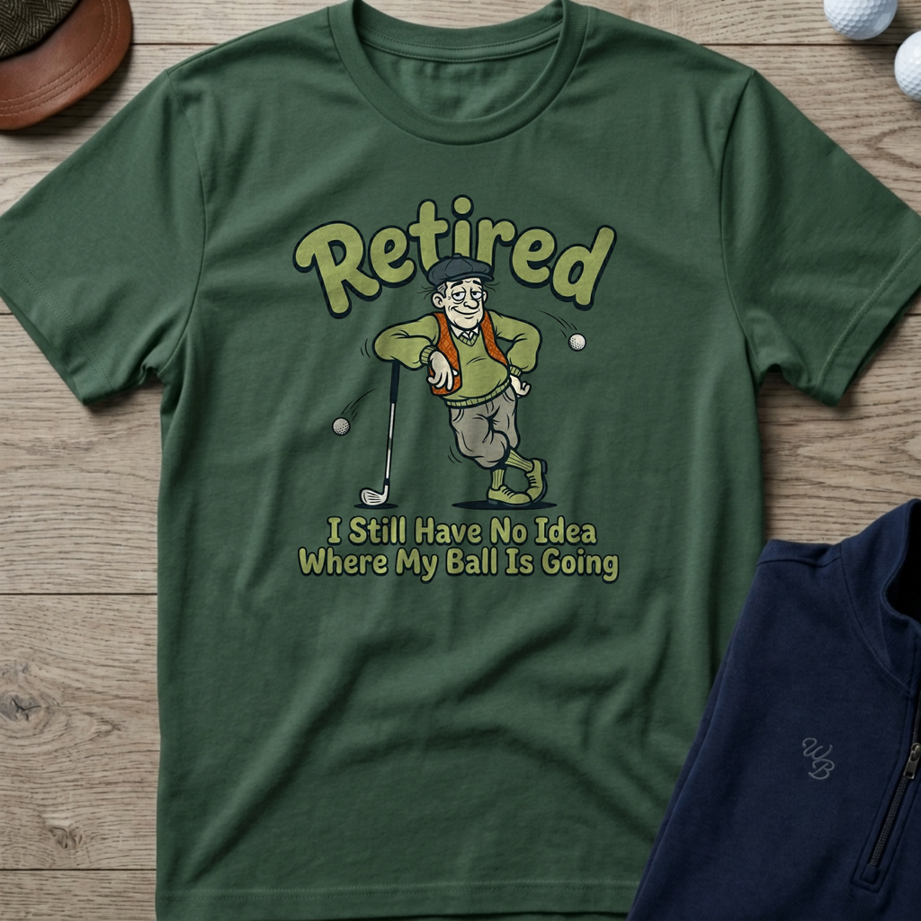 No Idea Where My Ball Is Going — Military Green t-shirt