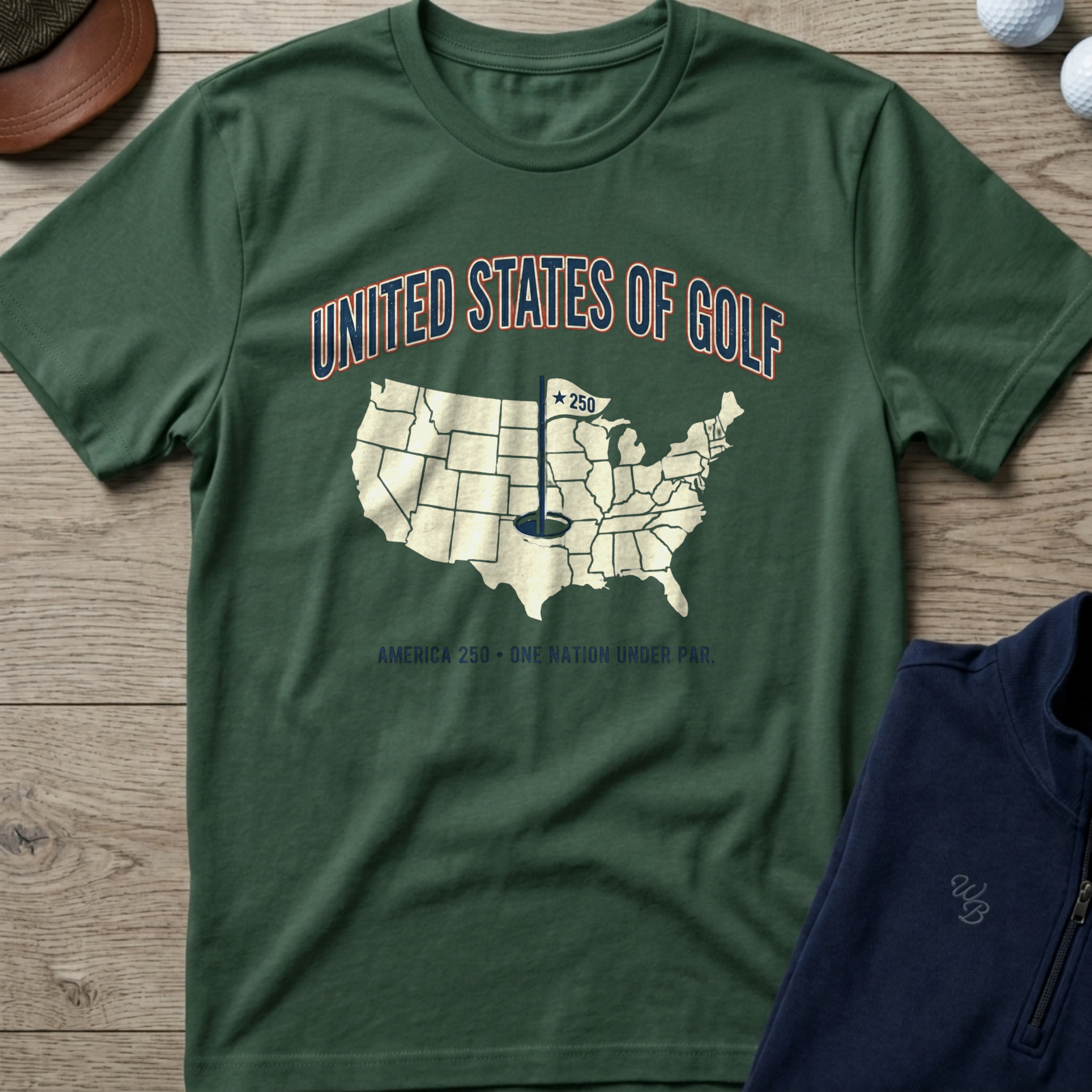 United States of Golf — Military Green t-shirt