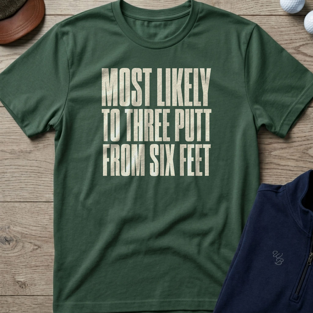 Three Putt From Six Feet — Military Green t-shirt