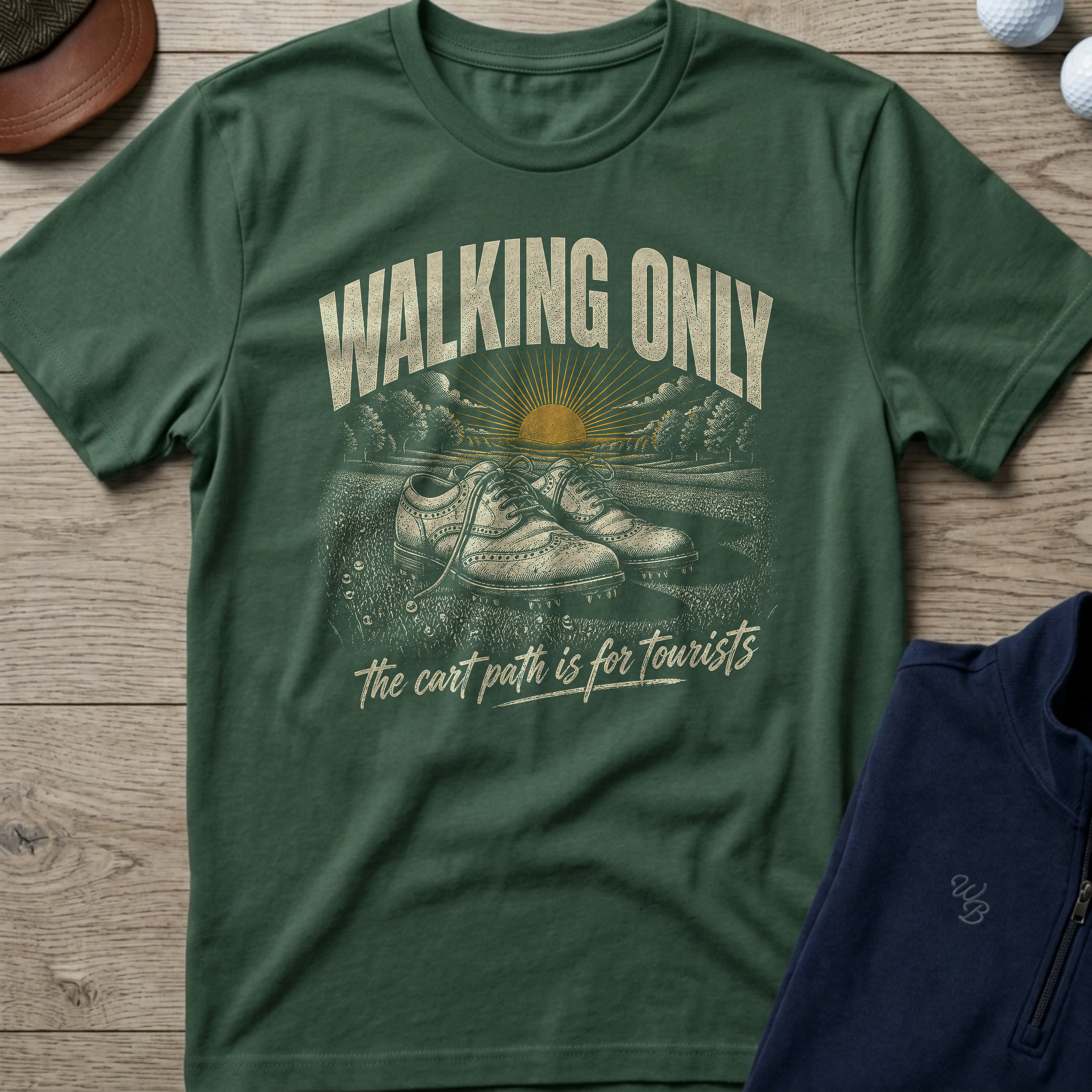 Walking Only — Military Green t-shirt