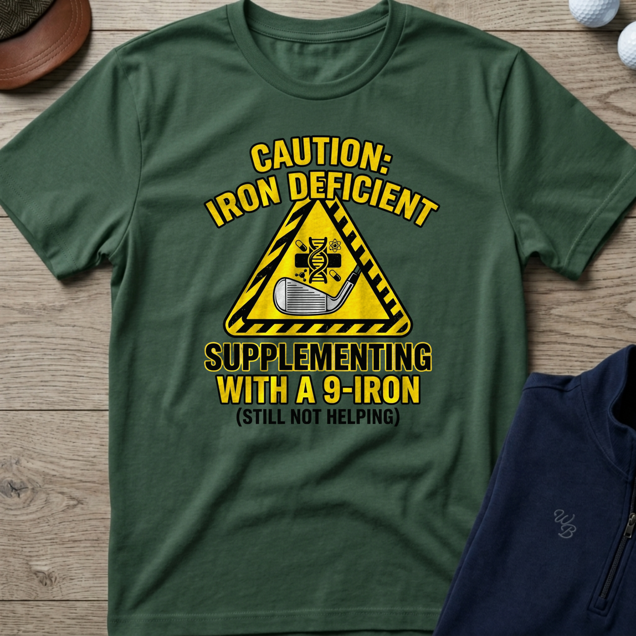 Iron Deficient — Military Green t-shirt