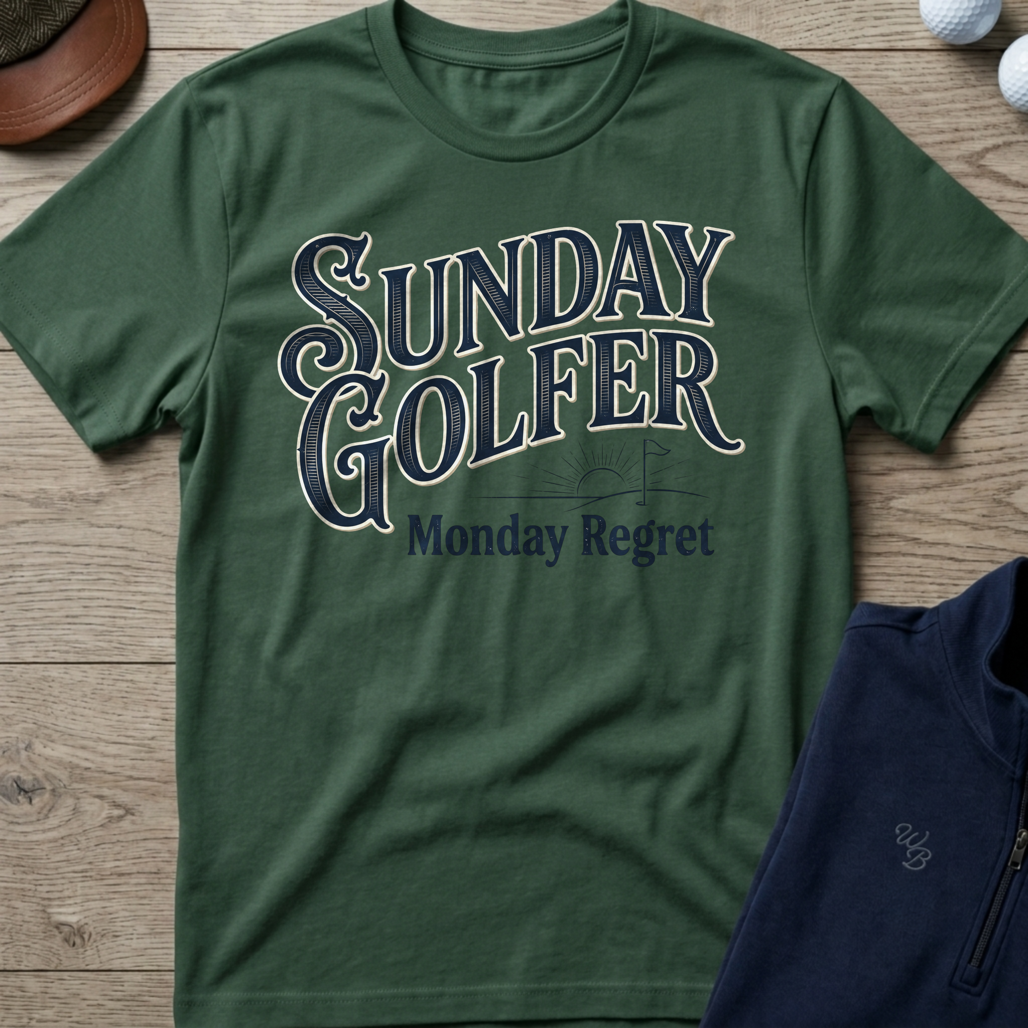 Sunday Golfer — Military Green t-shirt