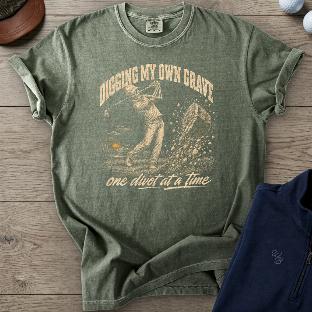 Digging My Own Grave Heavyweight Tee — Moss t-shirt