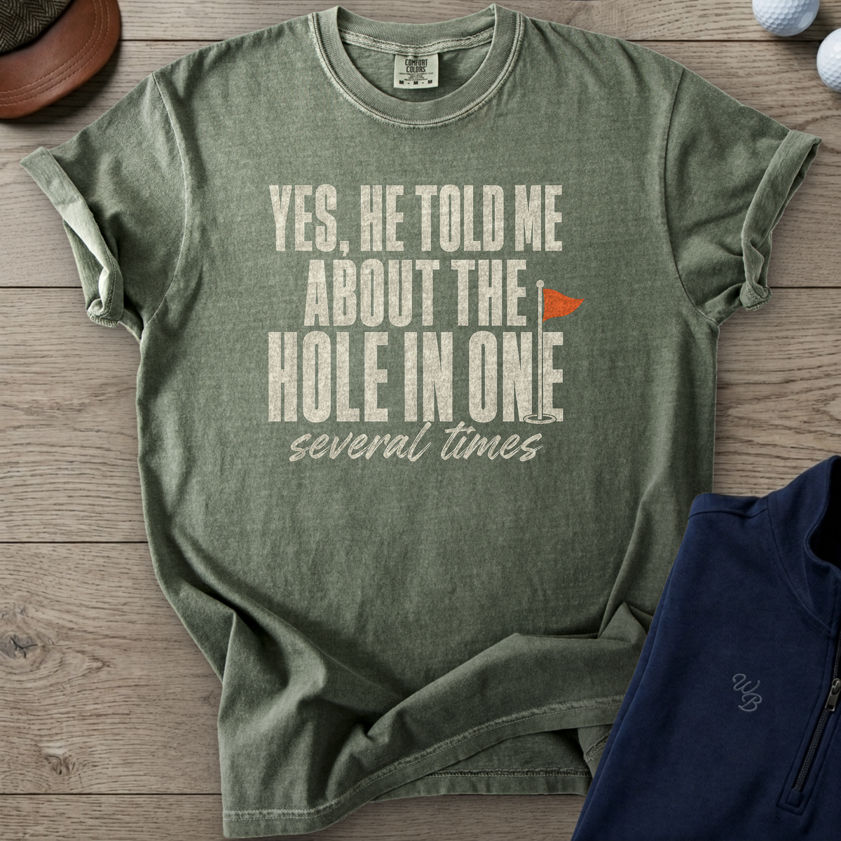 Yes, He Told Me Heavyweight Tee — Moss t-shirt