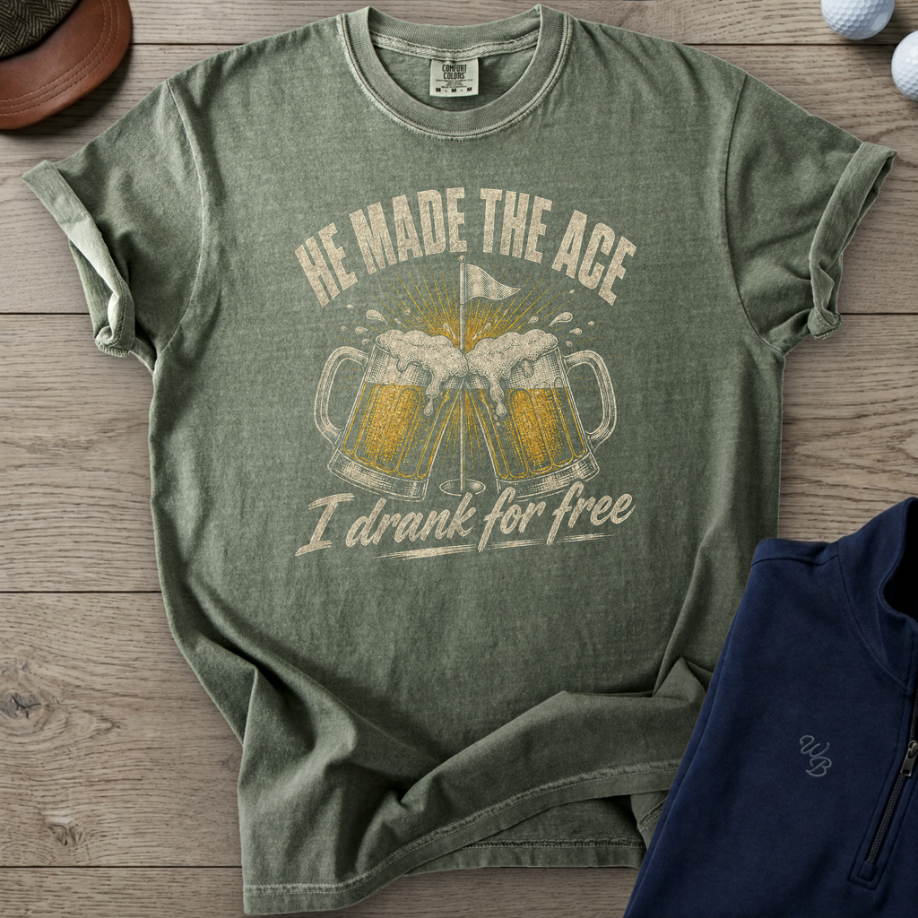 He Made The Ace Heavyweight Tee — Moss t-shirt