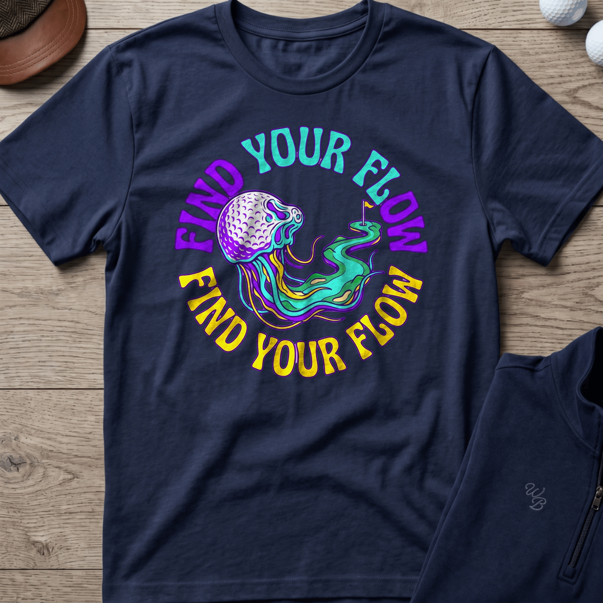 Find Your Flow — Navy t-shirt
