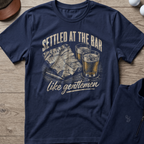 Settled At The Bar — Navy t-shirt