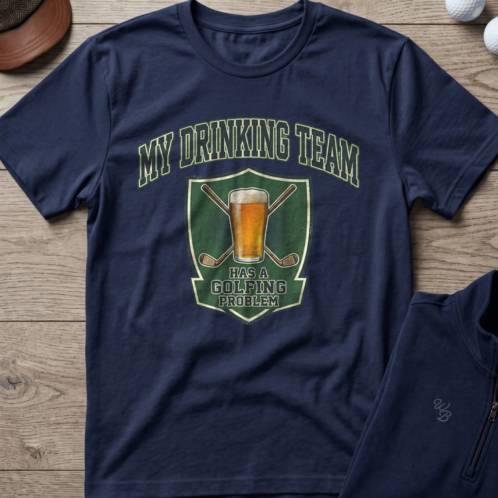 Drinking Team Graphic — Navy t-shirt