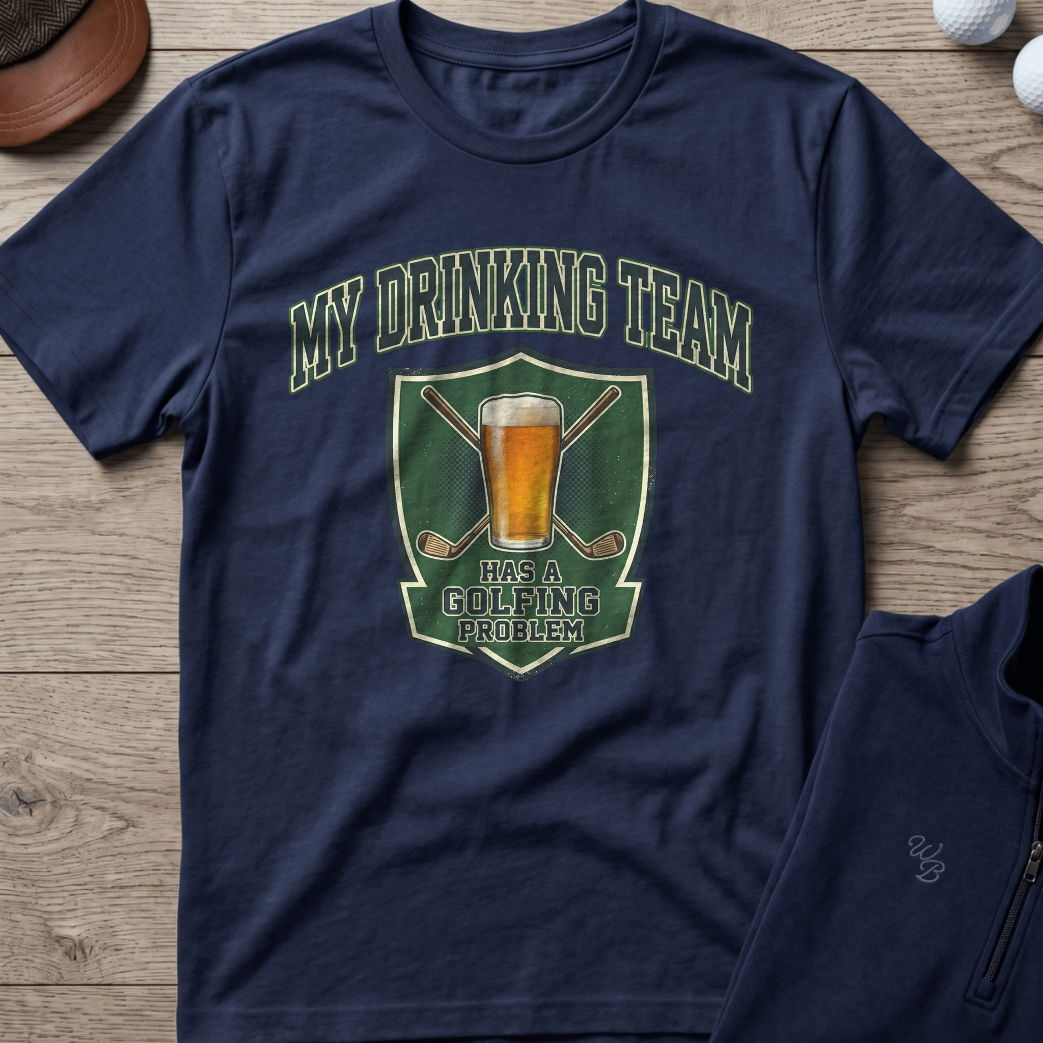 Drinking Team Graphic — Navy t-shirt