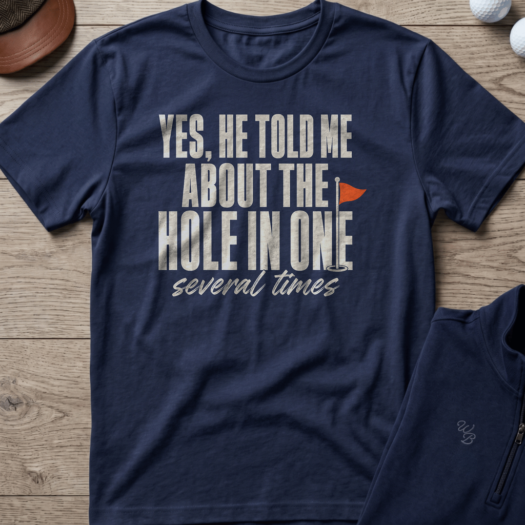 Yes, He Told Me — Navy t-shirt