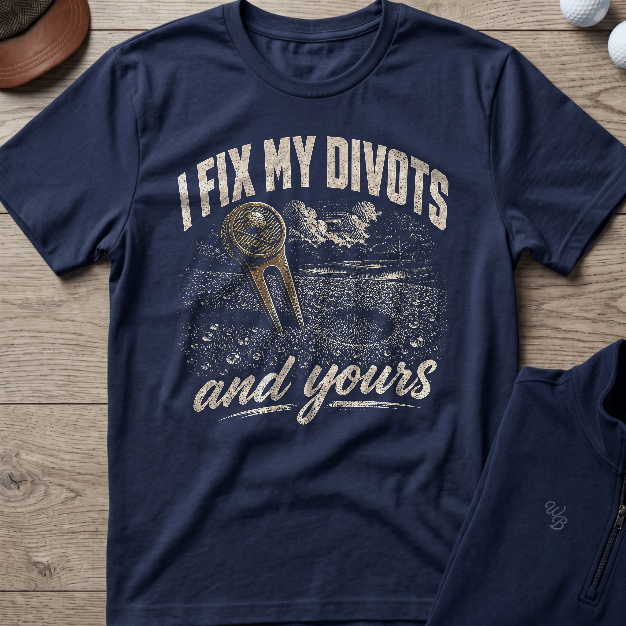 I Fix My Divots — Navy t-shirt