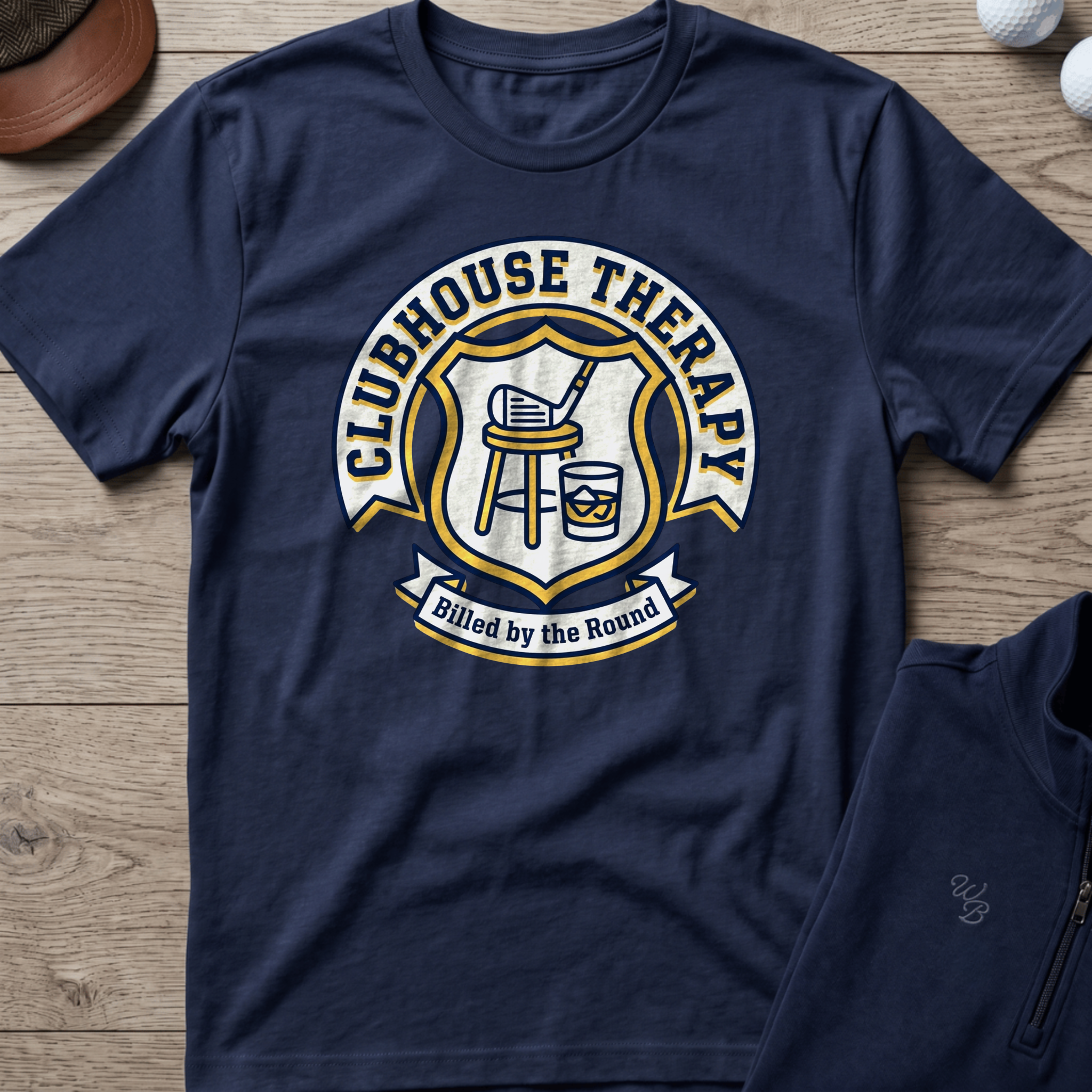 Clubhouse Therapy — Navy t-shirt