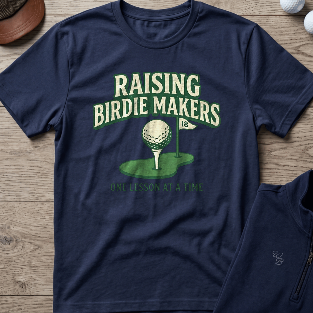 Raising Birdie Makers — Navy t-shirt