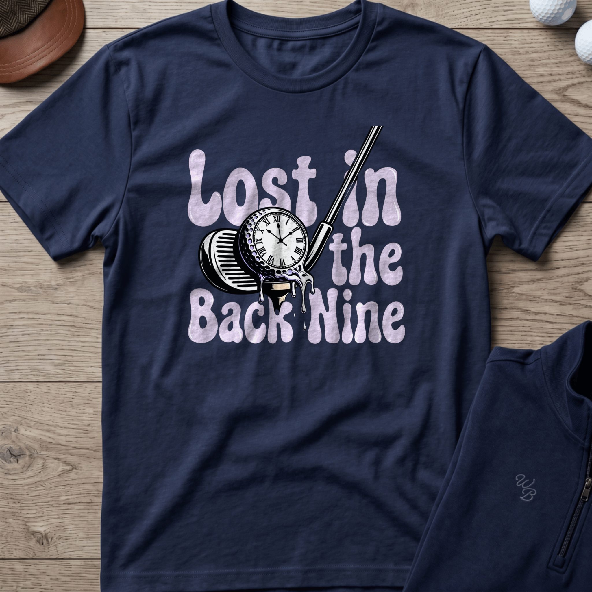 Lost In The Back Nine — Navy t-shirt