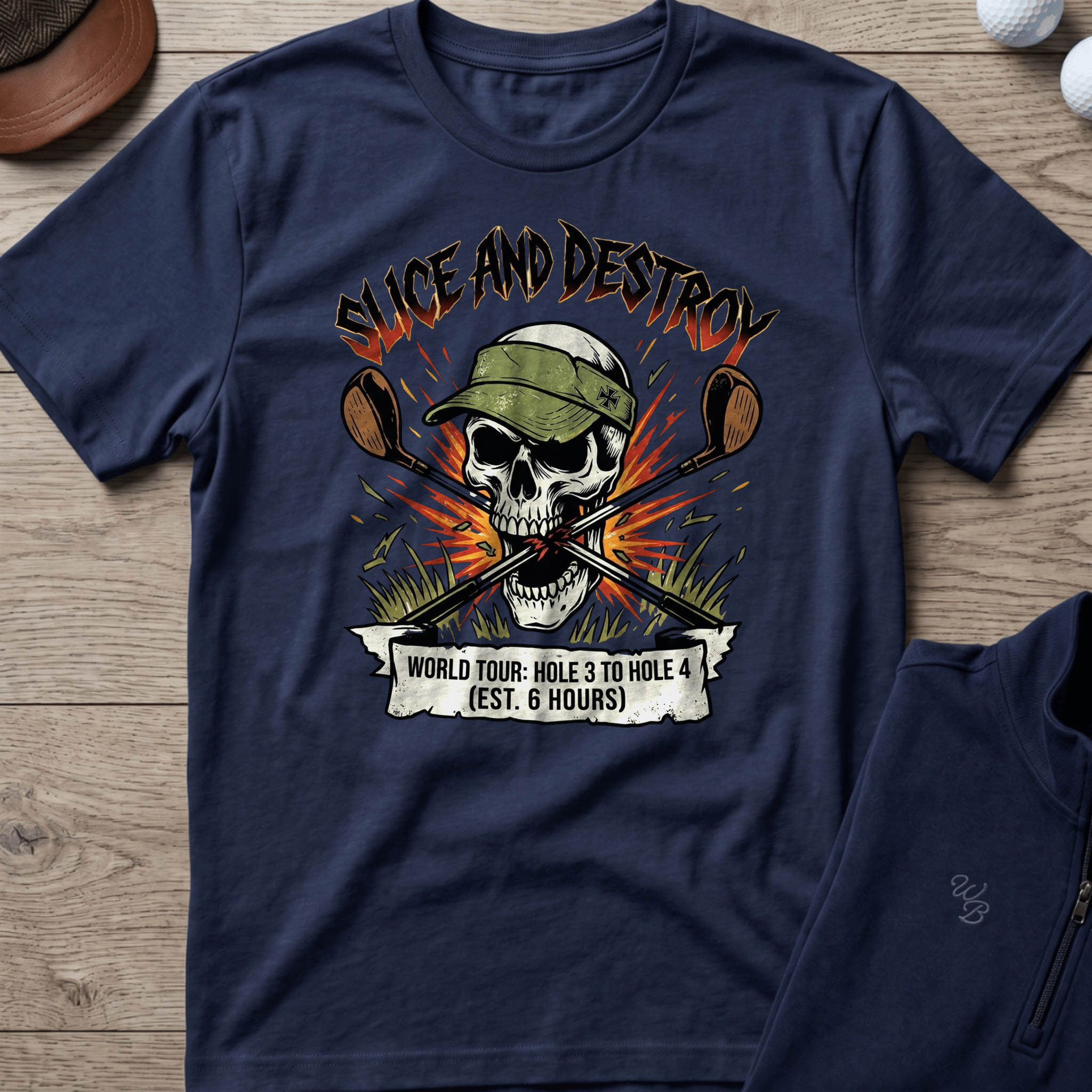 Slice & Destroy — Navy t-shirt