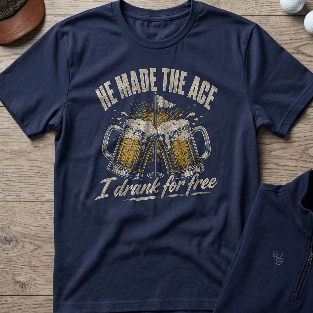 He Made The Ace — Navy t-shirt