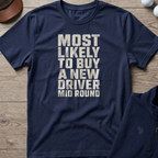 Buy A New Driver — Navy t-shirt