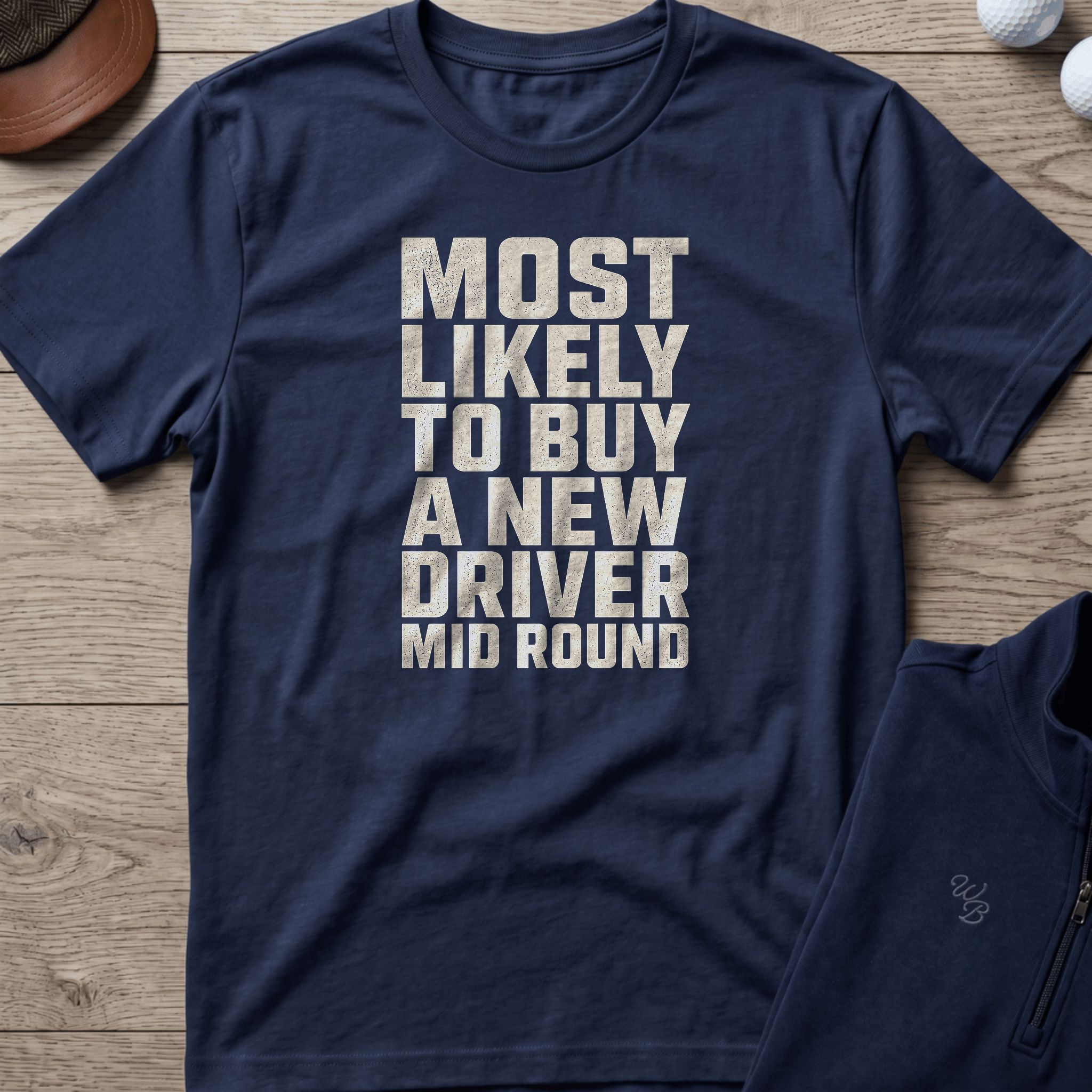 Buy A New Driver — Navy t-shirt