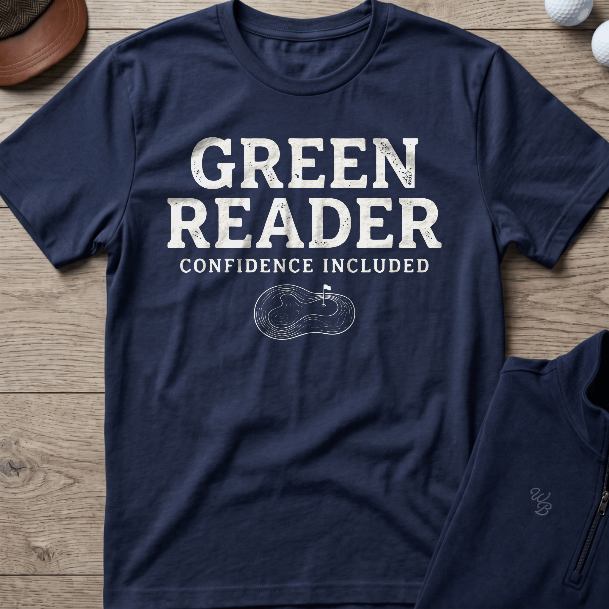 Green Reader — Navy t-shirt