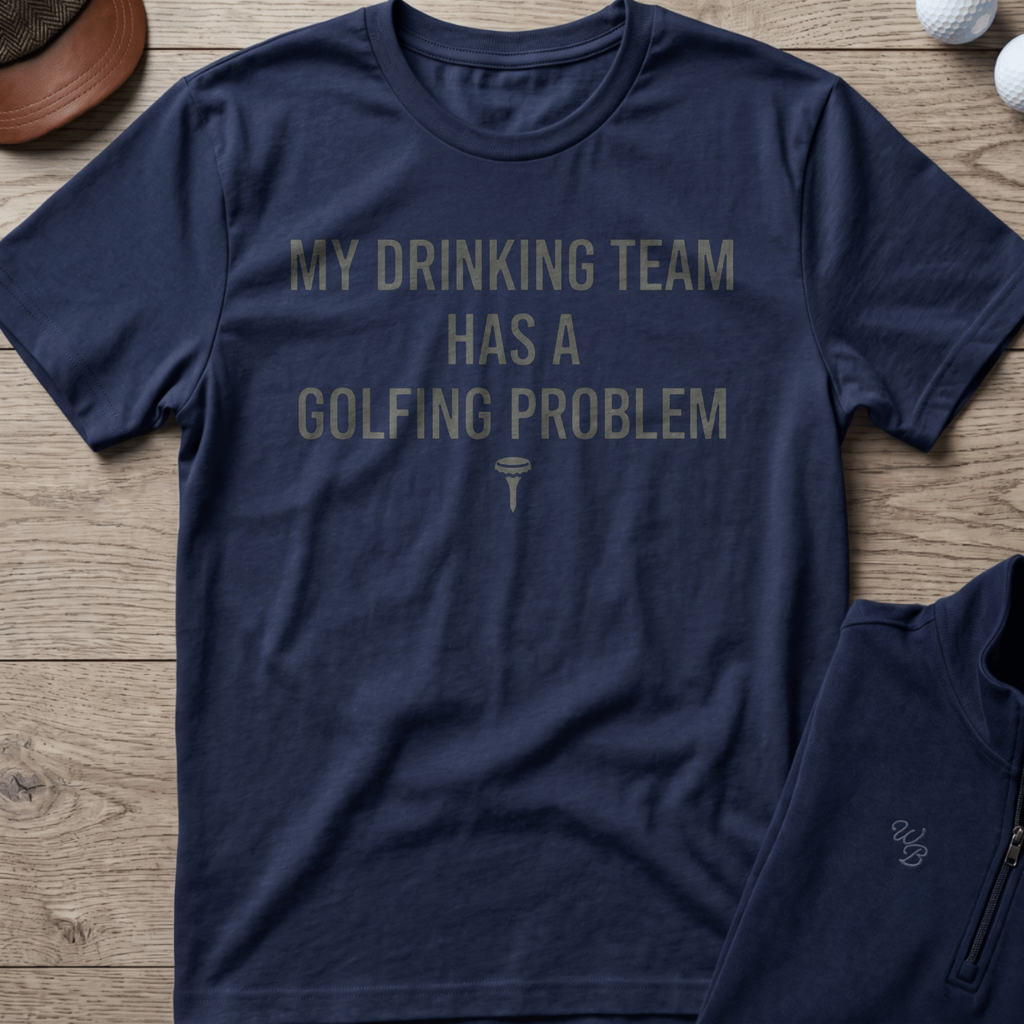 Drinking Team Text — Navy t-shirt