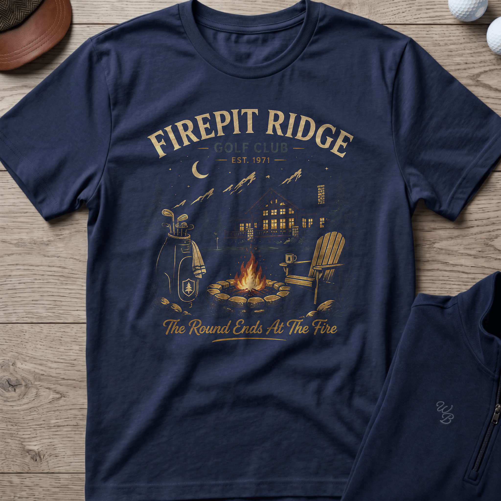 Firepit Ridge — Navy t-shirt