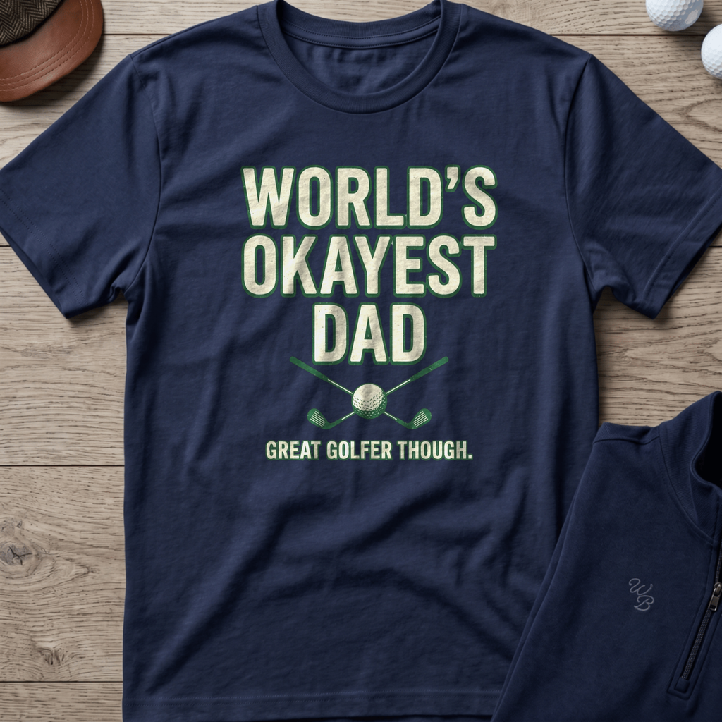 World's Okayest Dad — Navy t-shirt