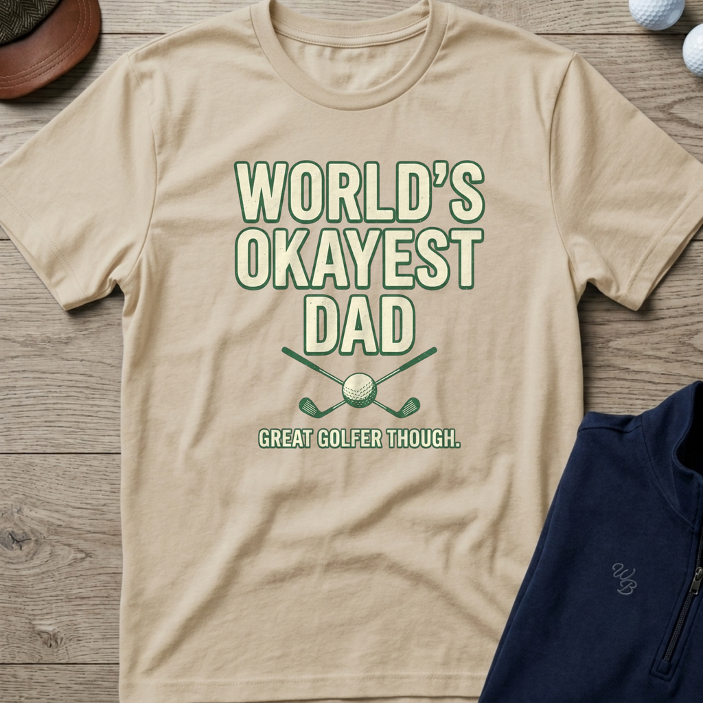 World's Okayest Dad — Sand t-shirt