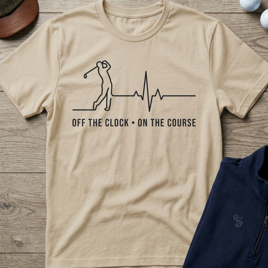 Golf Swing EKG — Sand t-shirt